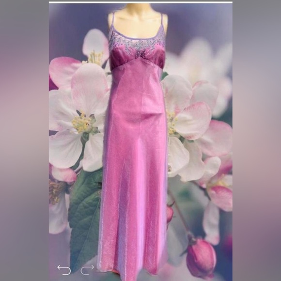 NWTs Vintage 90s Dusty Pink & Lavender Embroidered Fairy Barbiecore Prom  Dress